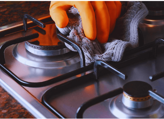 Clean the burner and gas stove grates