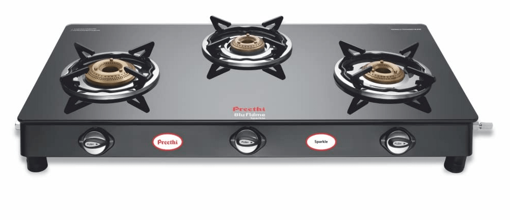 Preethi Blu Flame Sparkle 3 Burner Gas Stove