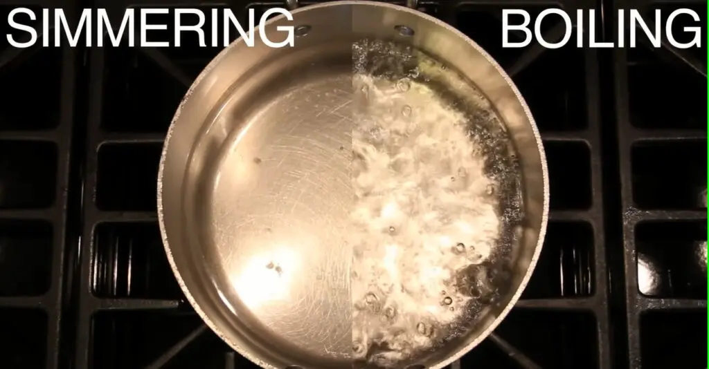 what number is simmering on a stove?